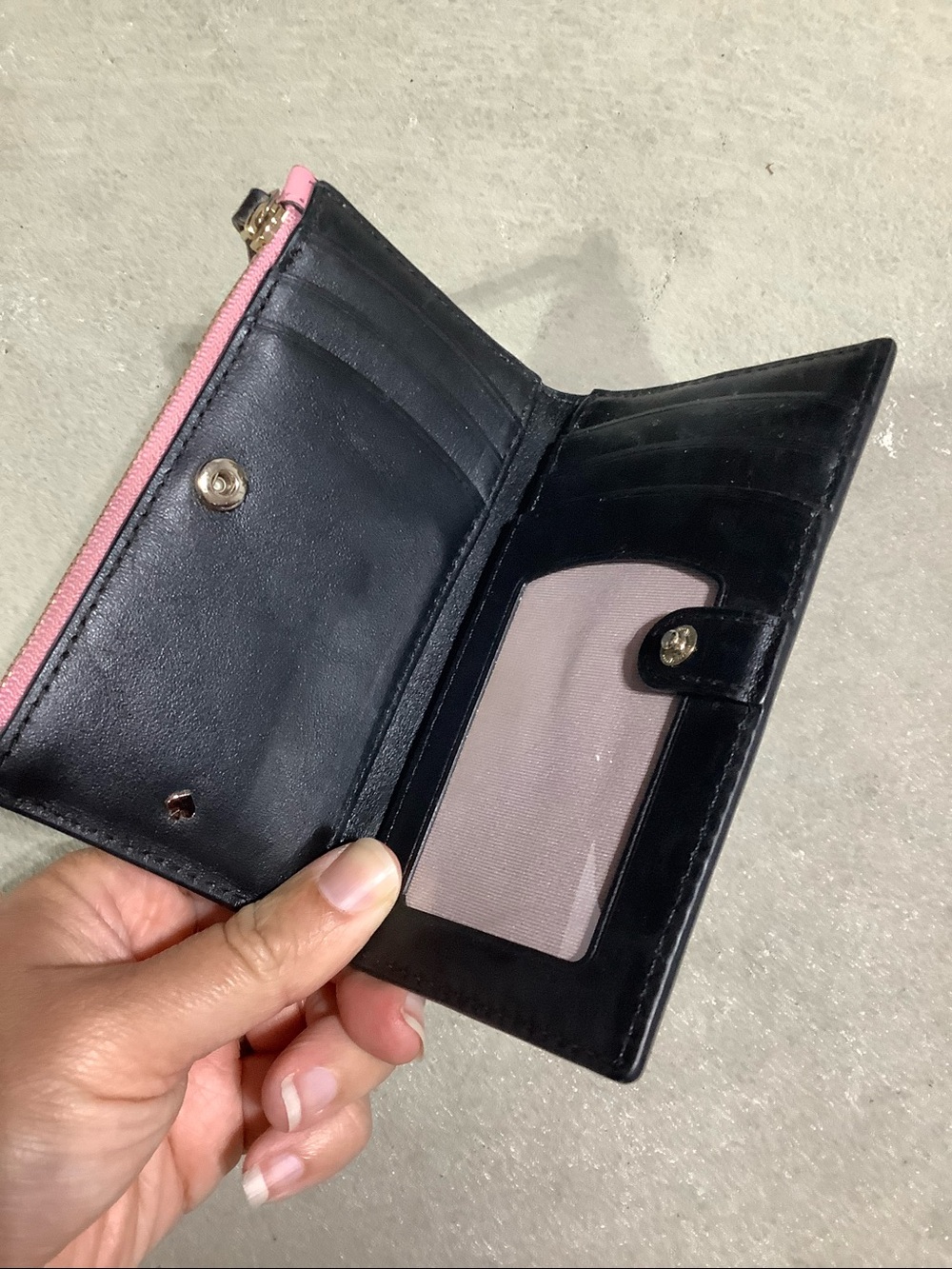 Kate spade pink & green scalloped folding wallet - Picture 4 of 7